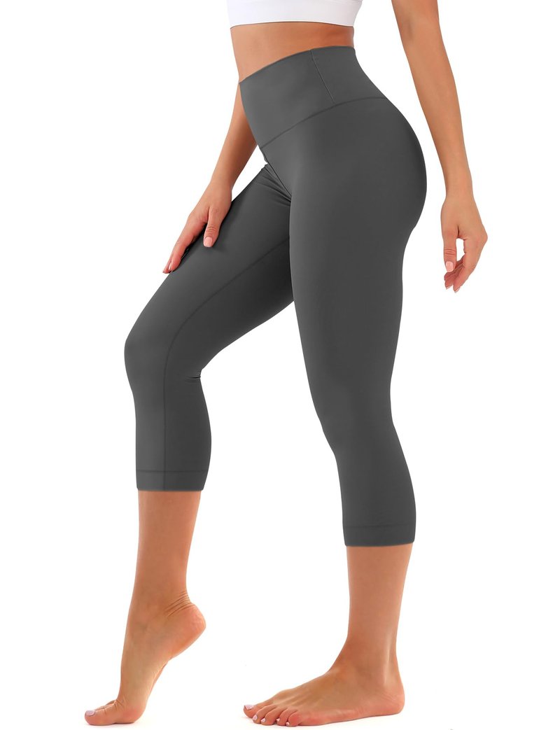 Laite Hebe High Waisted Leggings for Women - Capri Buttery Soft Yoga Pants for Workout Athletic Grey