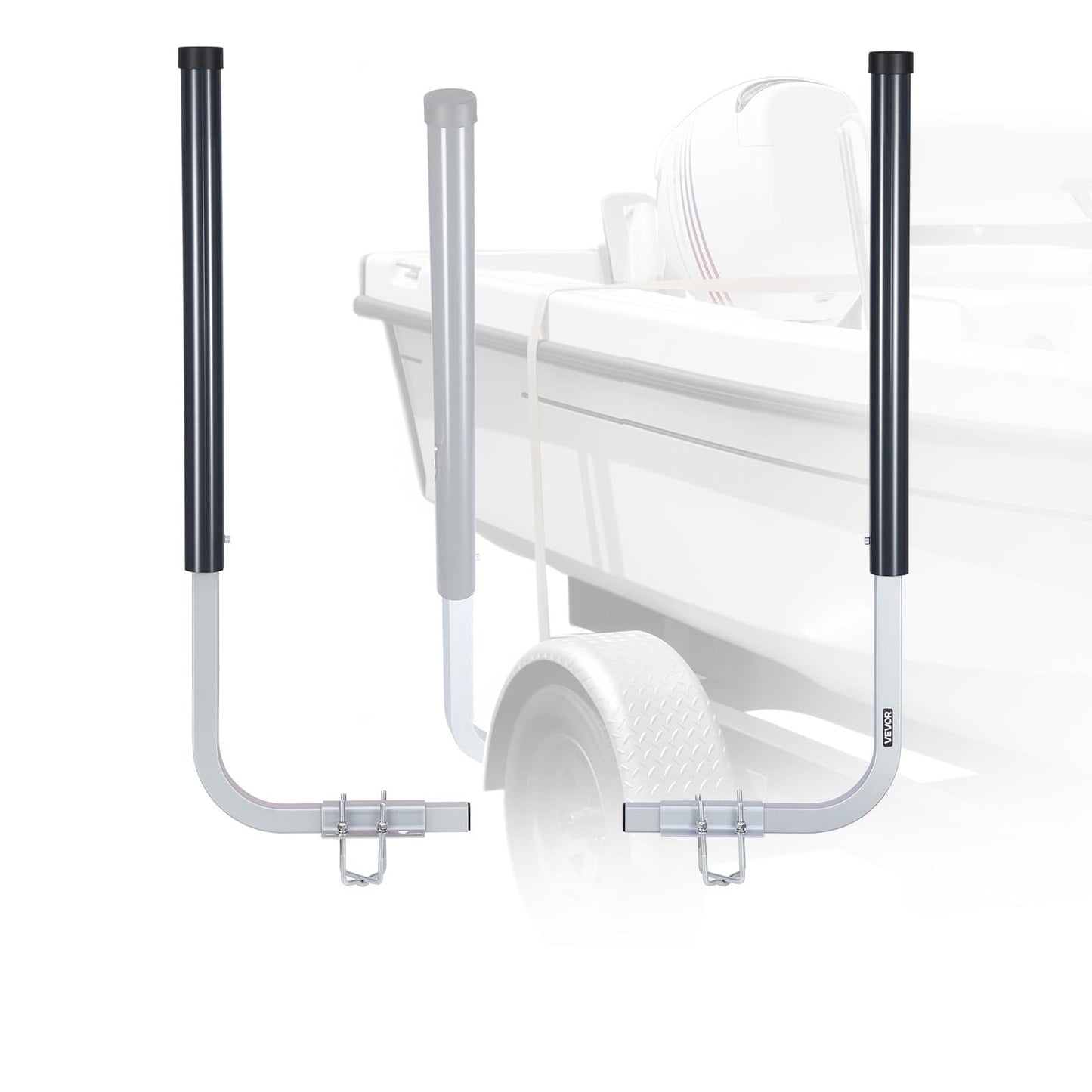 VEVOR Boat Trailer Guides, 40 in/48 in Height Guide Poles, 2PCS High-Hardness Steel Trailer Guide-Ons, Adjustable Guide Poles with PVC Pipes, for Ski Boats, Compact Fishing Boats, Small Sailboat