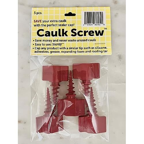 Caulk Tube Sealing Tool ? Screw-On Saver Caps for Caulking Guns, Prevent Drying and Leakage, Reusable Tool Accessory, 5-Pack