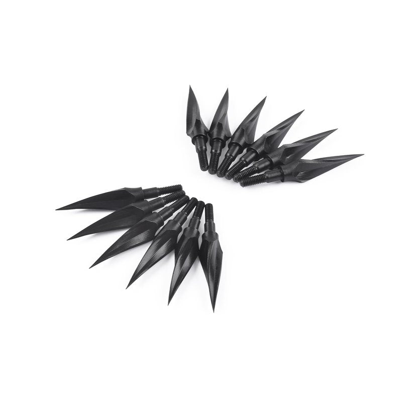 12 Pack Hunting Broadheads 100/120/125/150 Grain Traditional Archery Arrow Tips for Compound Recurve Bow Crossbow Shooting Black