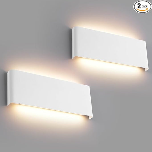 15"Modern LED vanity light,20W Dimmable 5 CCT (3000K-6500K) Adjustable Wall Lamp,Up and Down Wall Lighting,Indoor Wall Sconce for Bedroom,Staircase,Hallway,Dressing Table,2 Pack（White）