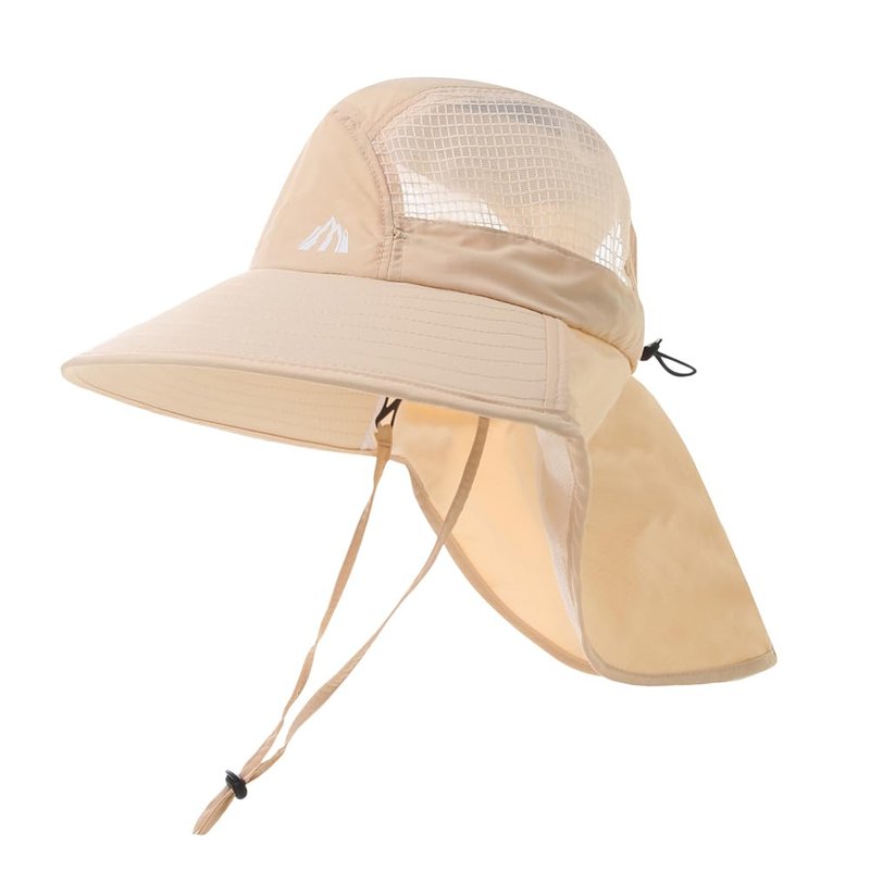 Womens UV Sun Protection Fishing Hat Foldable Waterproof Hiking Hat Women Neck Flap Wide Brim Gardening Hat with Ponytail Hole for Women Pink