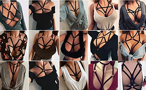 JELINDA Womens Bra Elastic Cupless Cage Bra Strappy Hollow Out