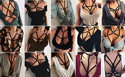 JELINDA Womens Bra Elastic Cupless Cage Bra Strappy Hollow Out