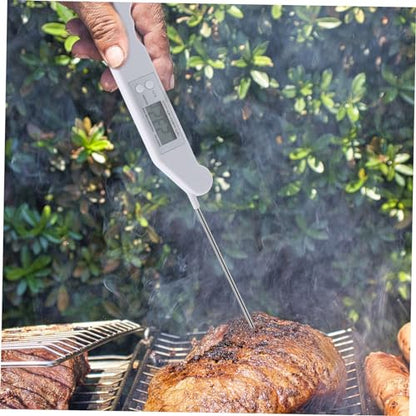 CATIEBYE Folding Meat Thermometer for Grilling Instant Read Kitchen Probe Thermometer with Ultra LCD Screen Design for Accurate Cooking for BBQ and Baking