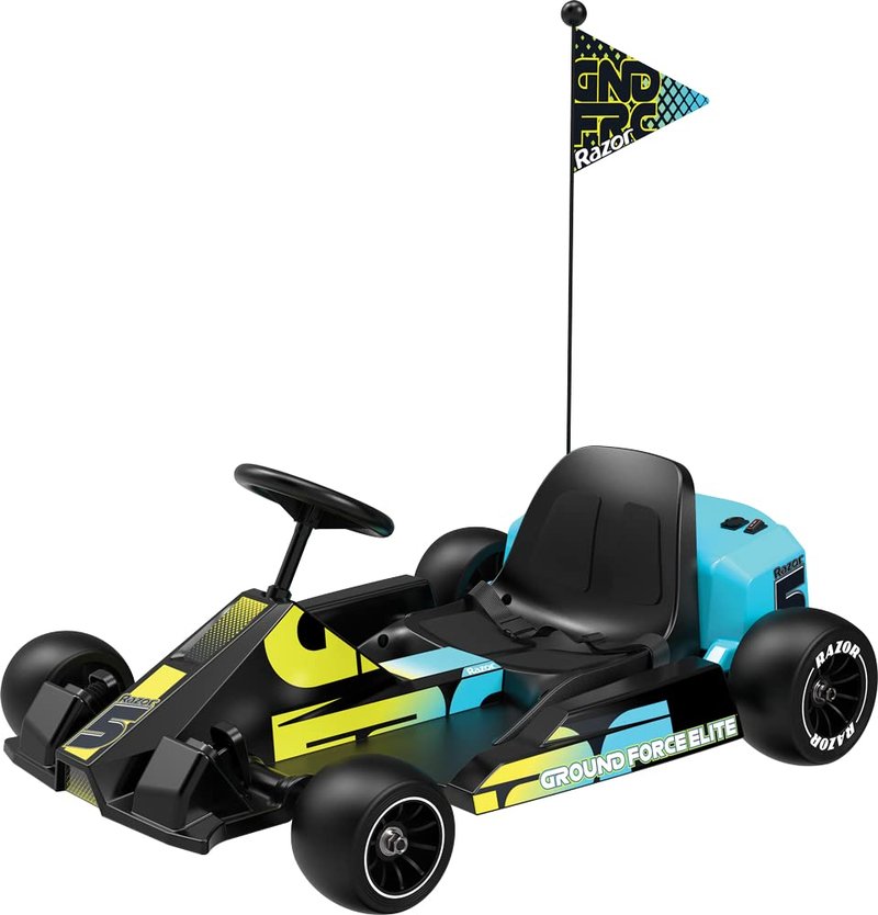 Razor Ground Force Elite-Electric Go-Kart for Ages 13+, Up to 14 MPH, Up to 40 Minutes of Continuous Use, 350-watt Chain-Driven Motor, Forward/Reverse Drive Switch, 36V Rechargeable Battery,Black, Large