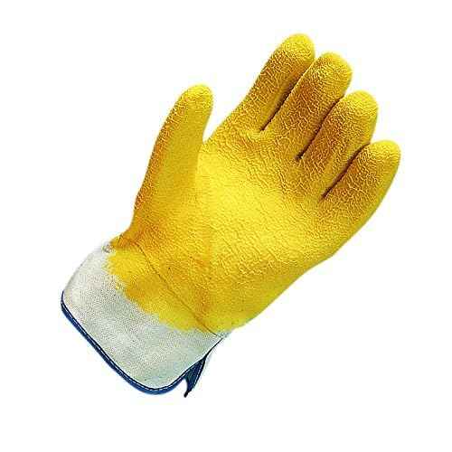 San Jamar 1000 Rubber Oyster Shucking Glove with Cotton Lining (Pack of 2),Yellow