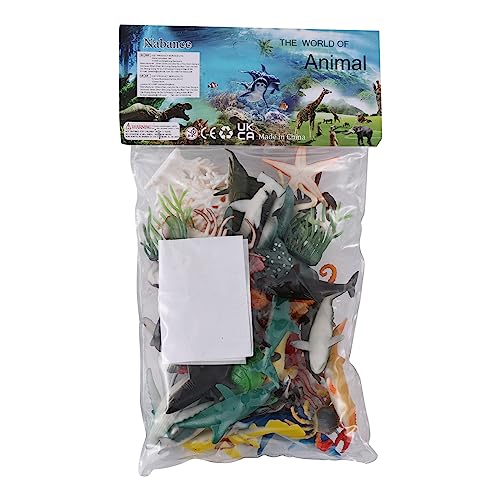 Nabance Mini Sea Animal Toys Set - 38PCS Realistic Animal Sea Life Figures - Educational & Bath Toys for Child