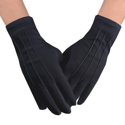 JISEN Men Police Formal Tuxedo Honor Guard Parade Nylon Cotton Gloves 26cm Black