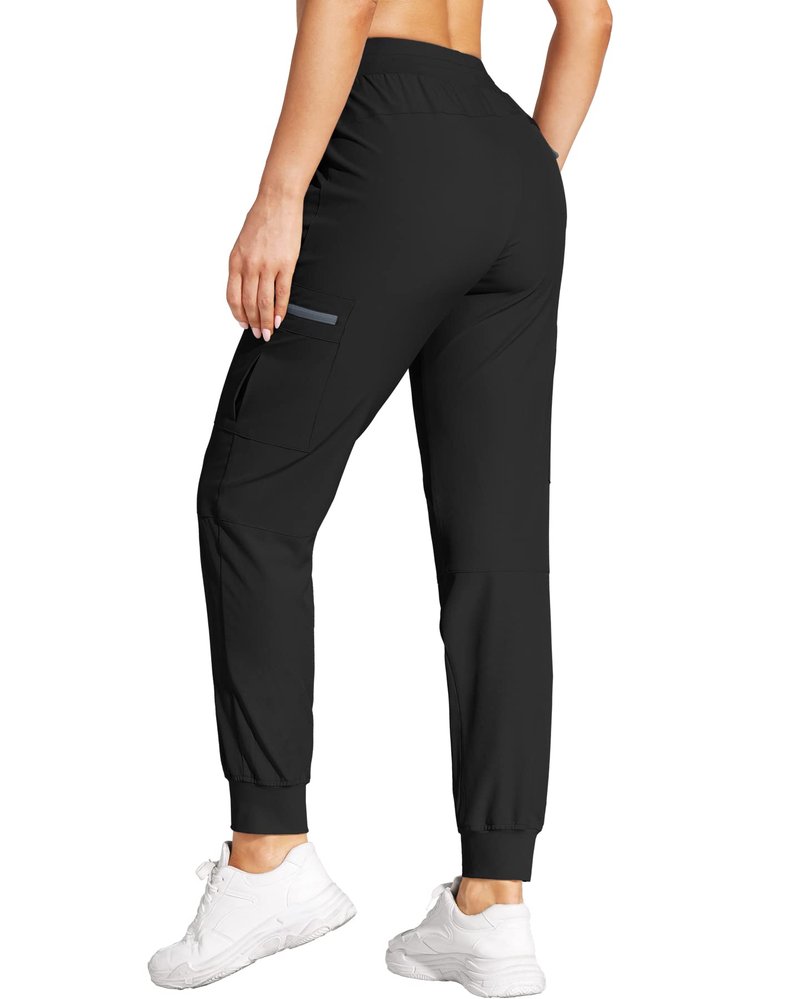 VILIGO Cargo Joggers for Women Travel Hiking Pants with Pockets Black M