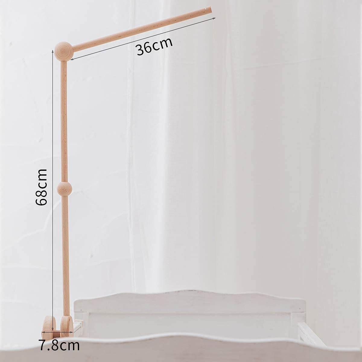 Baby Mobile Crib Holder,Wooden Mount for Mobile Hanging, Baby Crib Attachment for Nursery Decor Mount Bed Bell Holder