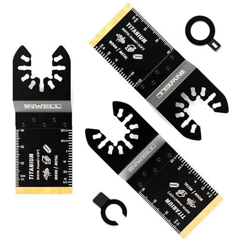 3pcs Titanium Oscillating Tool Saw Blades, Quick Release for Cutting Construction Wood, Plastic, and Metal. Compatible with Dewalt, Bosch, Milwaukee, Ryobi, and More!