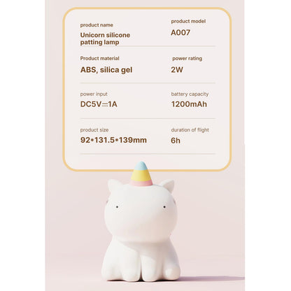 AGEK Unicorn Night Light for Kids, Cute Silicone Nursery Night Light Dimmable LED Squishy Unicorn Lamp Rechargeable Bedside Touch Lamp for Girls Women Breastfeeding Gifts Bedroom Decor