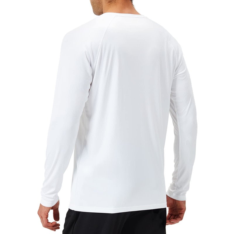 NAVISKIN Men's Sun Protection UPF 50+ UV Outdoor Long Sleeve Shirts White Size L