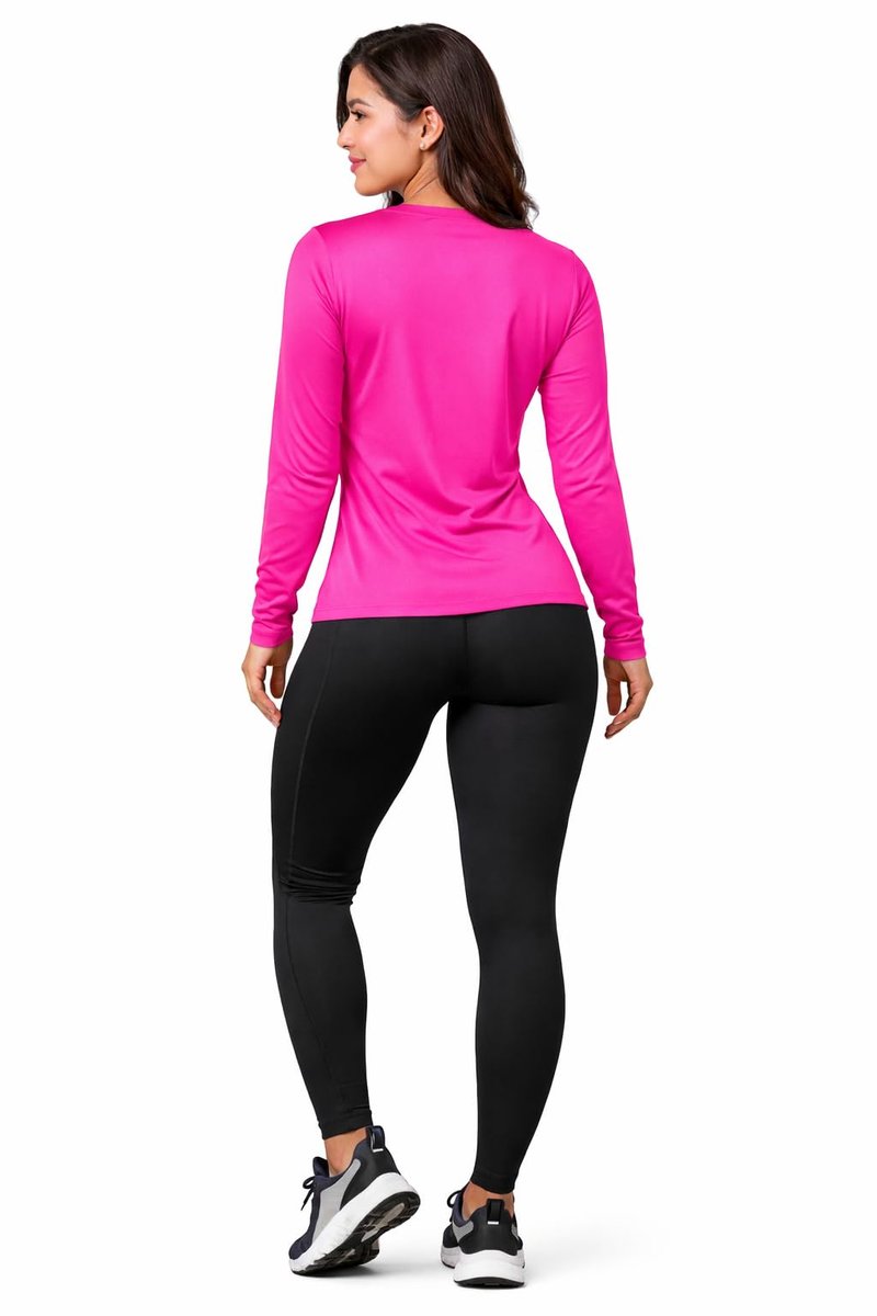 Opna Women's Long Sleeve Athletic Shirts – Moisture Wicking Dry Fit Workout Tops NEOPNK-M