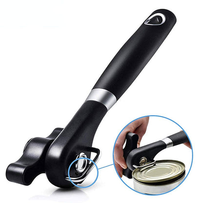 Can Opener Smooth Edge Manual, Can Opener Handheld, No Sharp Edges, Easy Turn Knob & Comfortable Non-slip Handle, Safe Side Cut Can Opener for Seniors