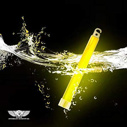 EVERLIT Survival Emergency Glow Sticks- 6 Inches Light Sticks for First Aid Kit, Survival Kit, Camping, Hiking, Outdoor, Disasters, Emergencies Up to 12 Hours Duration… (24 Pack, Yellow)