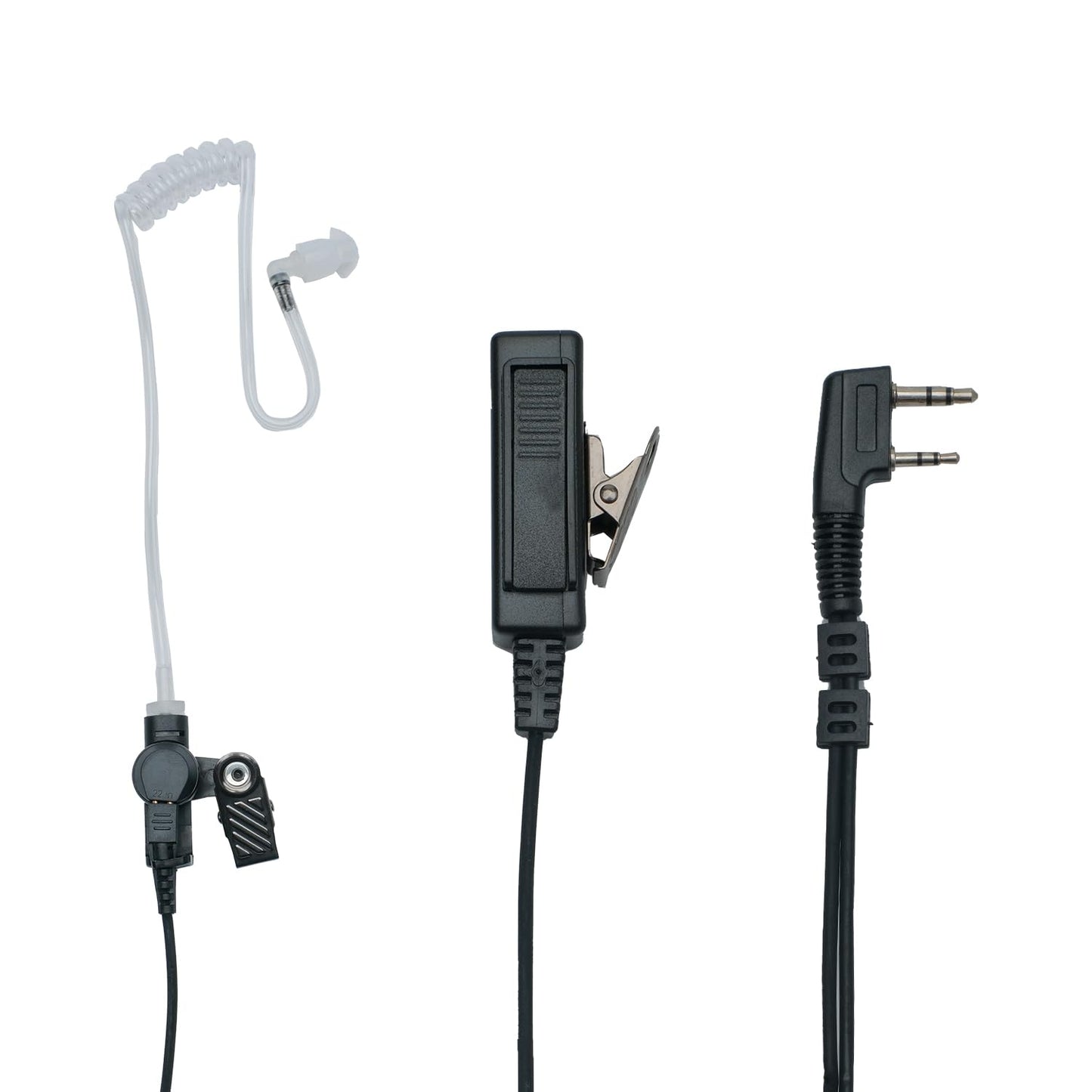BVMAG Acoustic Tube Earpiece Headset with Mic PTT Compatible with Baofeng UV-5R 5R BF-F8HP BF-888S Kenwood TK3230 TK-3160 Puxing Quansheng Wouxun Walkie Talkie Two Way Radio 10 Pack