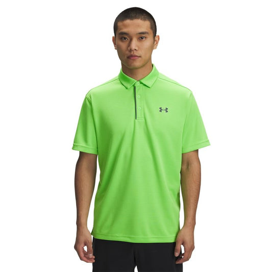 Under Armour Men's Tech Golf Polo, (363) Cyber Green / / Pitch Gray, Small