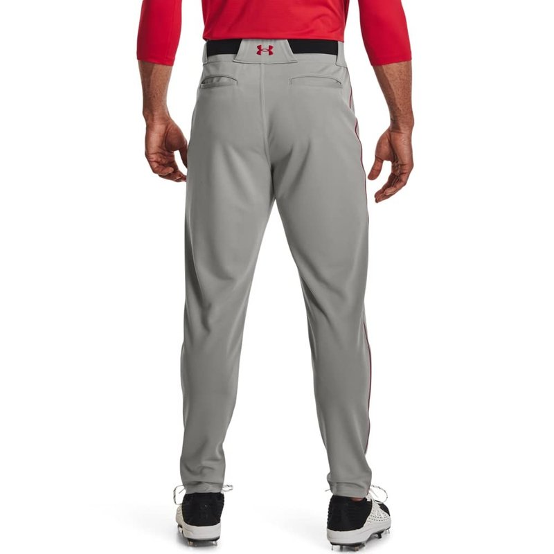Under Armour Men's Utility Baseball Straight Leg Pant Pipe 22, (083) Baseball Gray/Red/Red, Medium