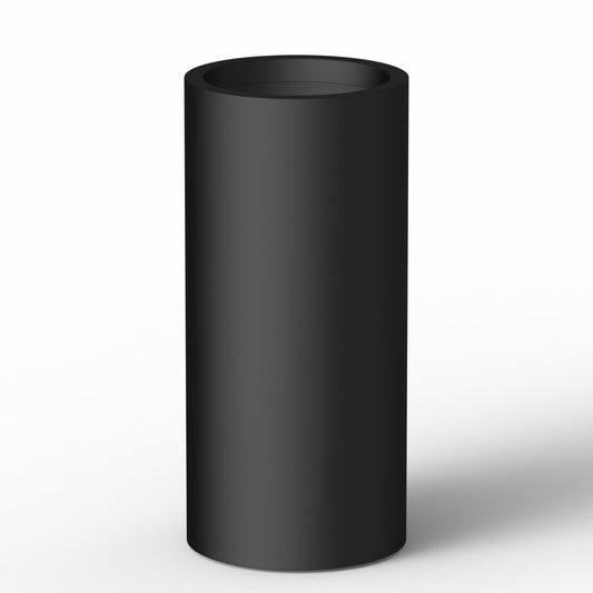 Kante 27.8 Inch Tall Concrete Planter, Large Round Cylindrical Plant Containers with Drainage Hole, Suitable for Indoor Outdoor Plants, Home Decor, Black