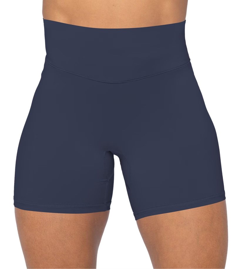 Sunzel No Front Seam High Waist Biker Shorts for Women, Squat Proof Yoga Workout Gym Bike Shorts 8" Inseam Creamy Skin X-Large
