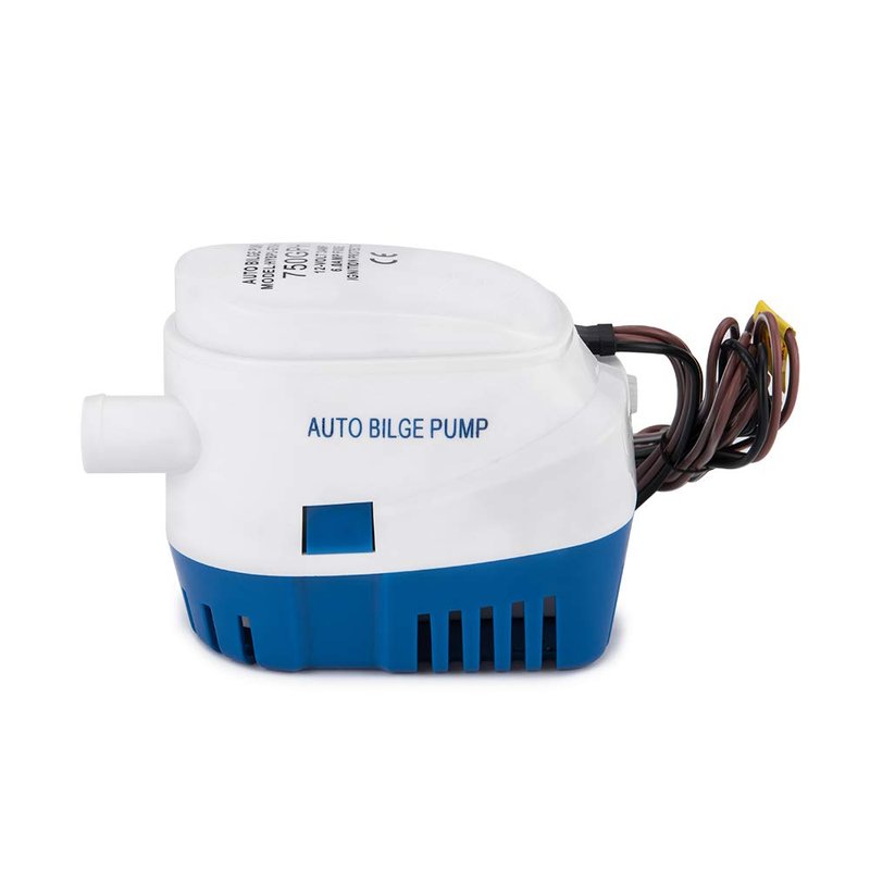 Dontmiss 750 GPH Automatic Submersible Bilge Pump, 12V Boat Bilge Pump with Float Switch, High-Flow 3-Blade Impeller, Snap-Off Strainer, 3/4" Outlet - Compact All-in-One for Boats, RV, Ponds & Pools