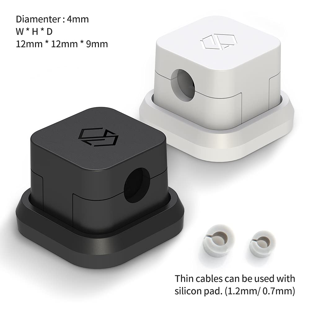 Sinjimoru Magnetic Cable Clips, Multipurpose Cable Management for Car and Office Supplies, Self Adhesive Cable Organizer Clip. Magnetic Cable Holder (Magnetic Cable Holder [3 Pack], Black)