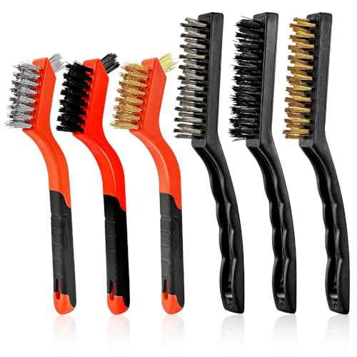 6Pcs Stainless Steel Wire Brushes, Wire Brushes for Cleaning Rust