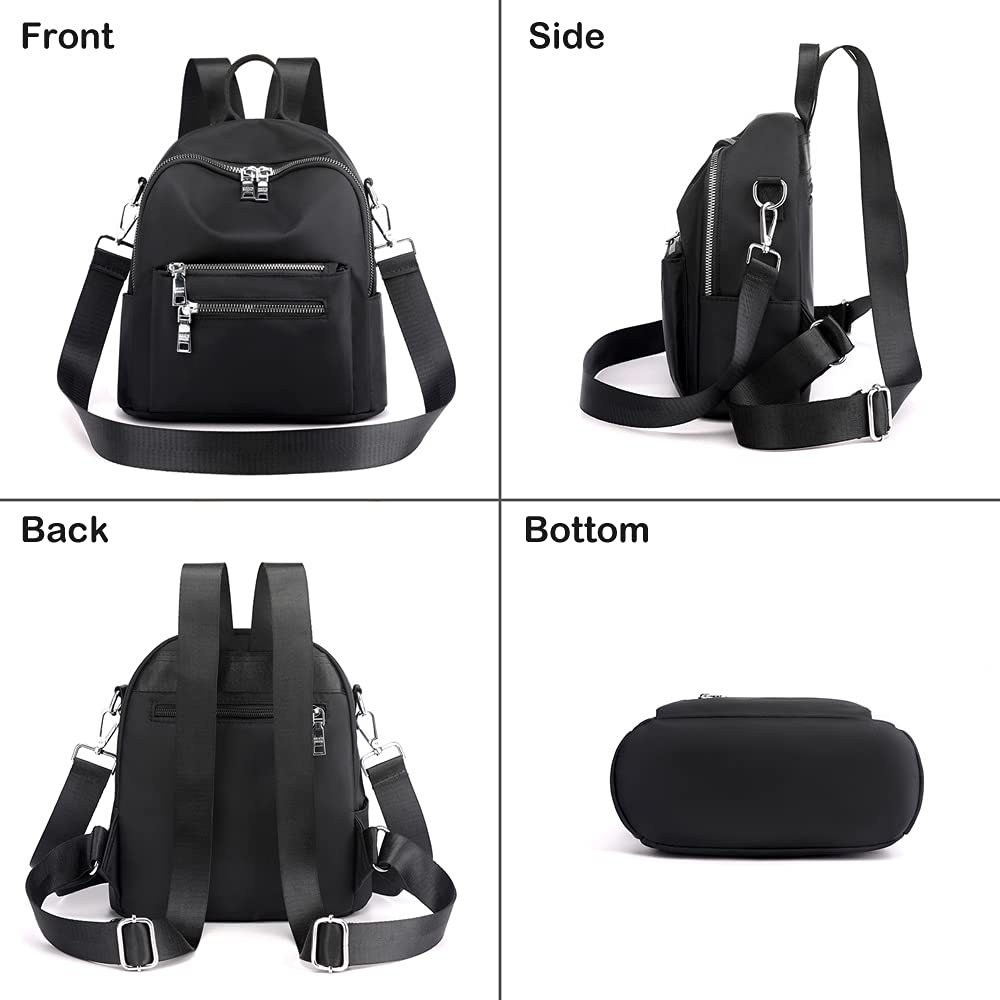 JIANLINST Women's Mini Backpack Purse Girls Fashion Shoulder Bags Water resistant Casual Daypack Rucksack Black