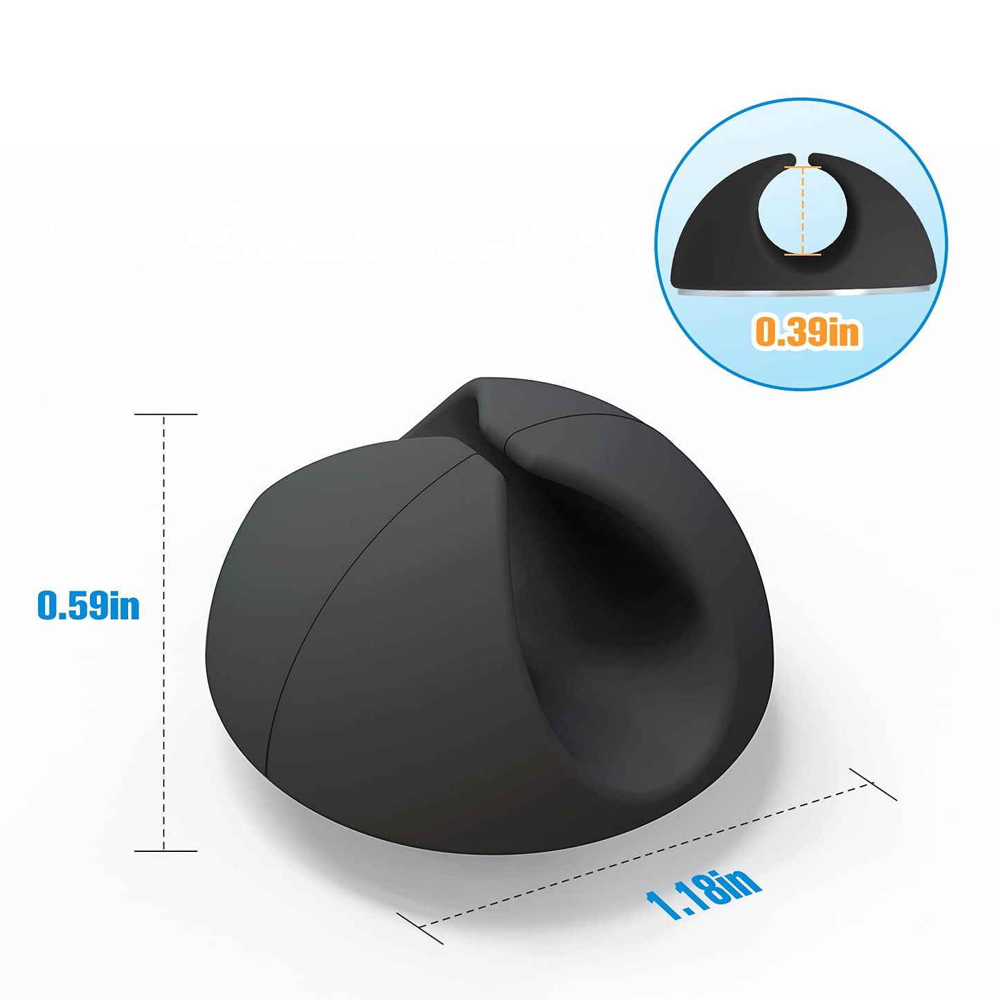 12 Pack Cable Clips, Znben Cord Organizer Holder Adhesive Cable Management Charger Wire Holder Clips for Desk, Home, Office, Car, Cubicle, Nightstand Black