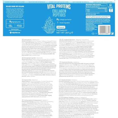 Vital Proteins Collagen Peptides Powder Supplement (Type I, III), Unflavoured Hydrolyzed Collagen-Hair, Skin, Nail Support Supplement, Paleo, gluten free, Non-GMO, 20g per Serving 264g Canister, 1Pack