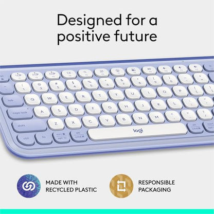 Logitech POP ICON Keys Wireless Bluetooth Keyboard, Comfortable Typing, Programmable Keys, Easy-Switch Between up to 3 Devices, for Laptop, Tablet, PC – Rose and Off-White
