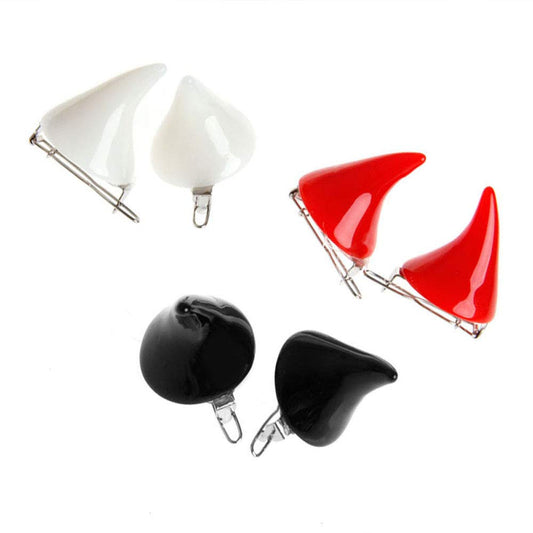 BinaryABC Halloween Devil Horn Hair Clips Hairpins Barrette,Halloween Cosplay Costume Party Accessories,6Pcs
