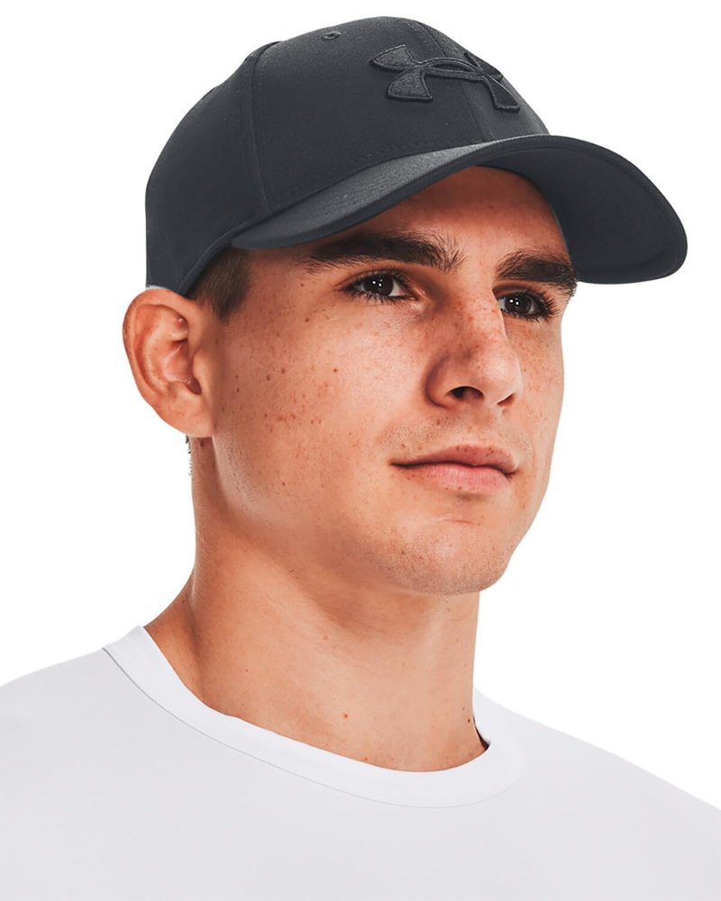Under Armour Men's Blitzing Cap Stretch Fit, (002) Black / / Black, Large/X-Large