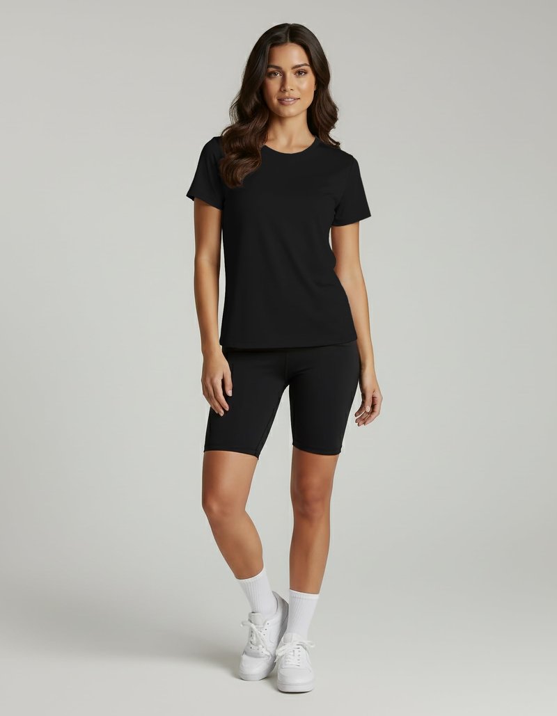 Real Essentials 5 Pack: Women's Breeze Tech Short Sleeve T-Shirts Athletic Tops Gym Workout Yoga Tennis Activewear (Plus)