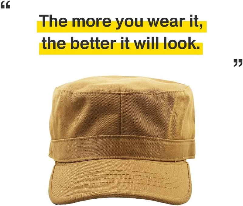 Cadet Army Cap - Everyday Military Style Hat with STASH Pocket | Versatile Unisex Design