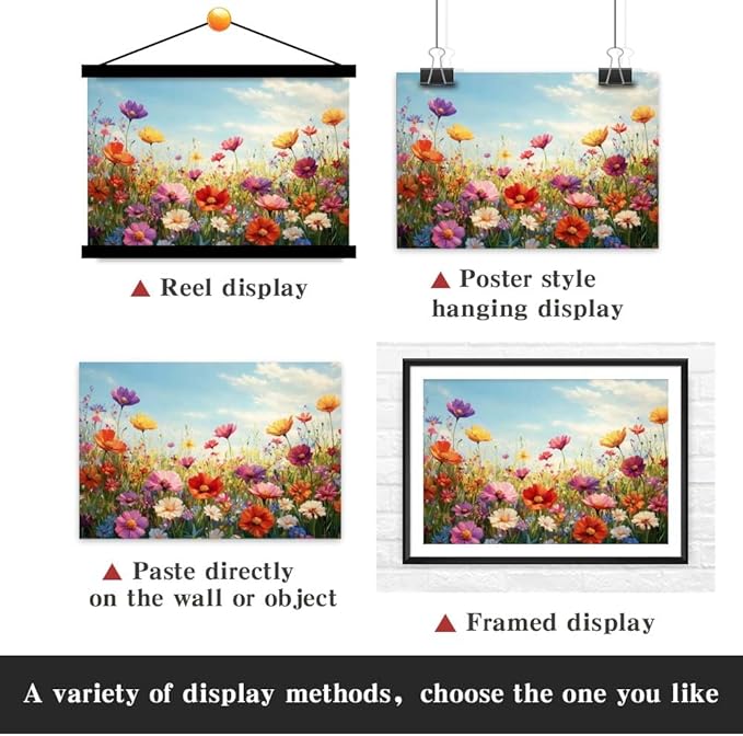 Yesad Colorful Wildflower Canvas Wall Art, Flowers Pictures Prints Printing Botanical Wall Art Floral Artwork Watercolor Flower Wall Décor for Living Room Bedroom Farmhouse (Unframed,36”x24”, Flower)