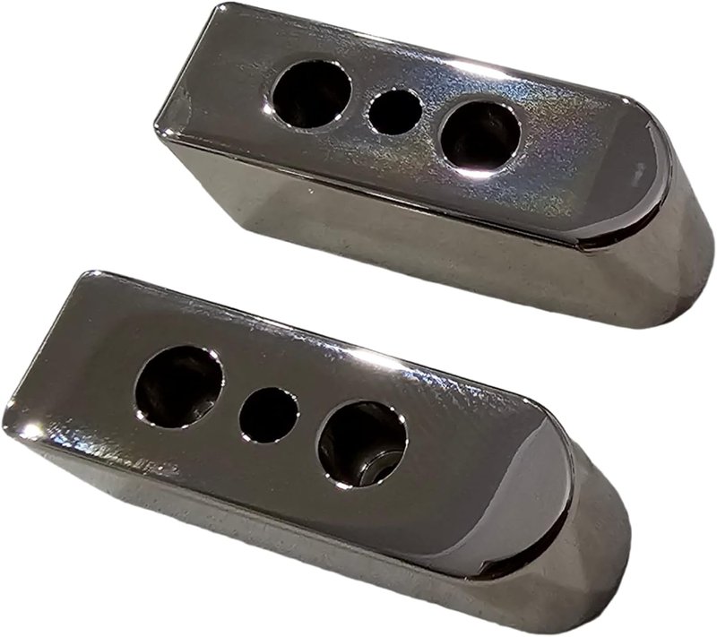 Polished Chrome-Plated 1911 Magazine Base Pads - Fits All Kim Pro Tac-Mag .45 ACP 8-Round Magazines