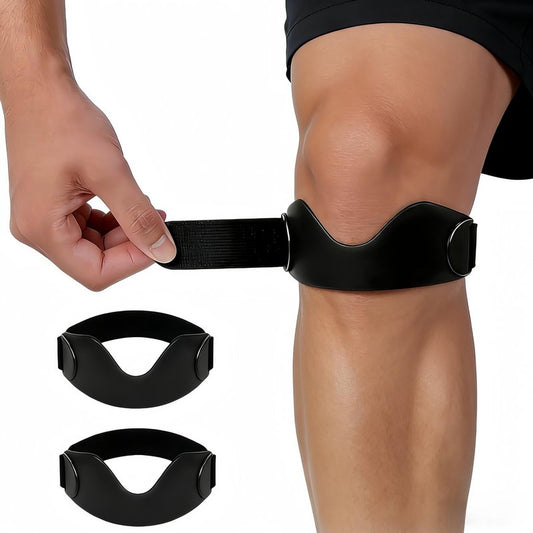 uwsic 2 Pack Patellar Tendon Knee Strap - Adjustable Velcro Patella Band Support for Tendonitis, Meniscus Tear & Joint Pain Relief - Perfect for Running, Basketball, Gym, Hiking, Cycling -Knee Brace Unisex for Men Women (Black)