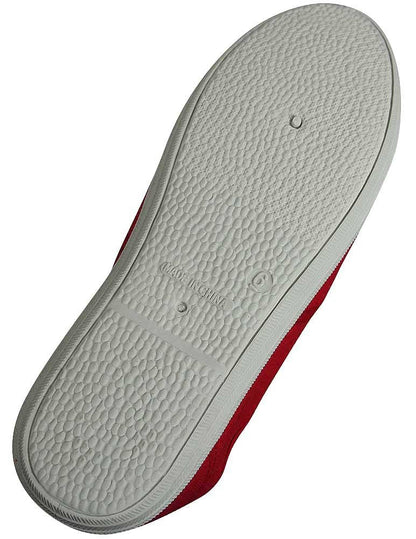Easy USA Womens Lace Up Canvas Plimsol Sneakers Shoes (7, Red)