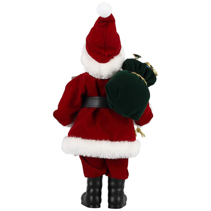 Uten Christmas Decorations, 11" Santa Claus, Christmas Figurine Figure Decor with Toys List and Black Gifts Bag for Holiday Party Home Decoration