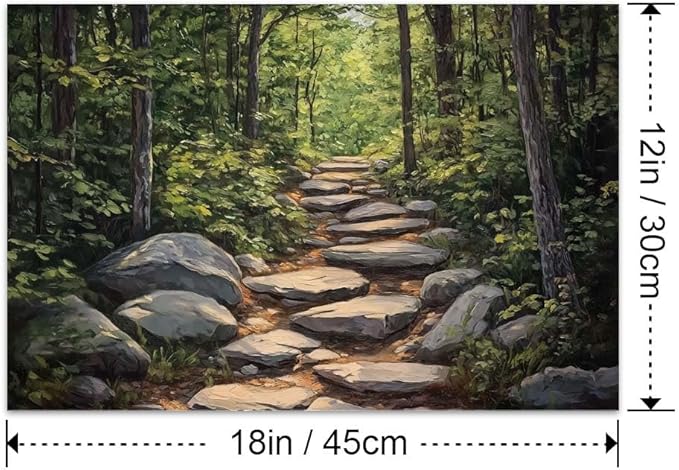 Yesad Nature Wall Art, Forest Path Landscape Wall Decor, Modern Farmhouse Canvas Art Abstract Botanical Canvas Décor Home Decorations for Living Room Bedroom (Unframed,18”x12”, Path)