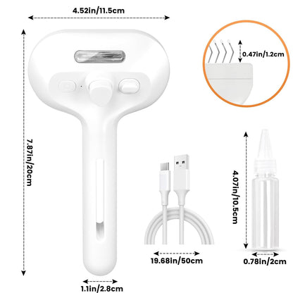 Cat Steam Brush, Pet Spray Hair Removal Comb with Release Button for Shedding & Grooming, Water Brush for Indoor Cats Dogs