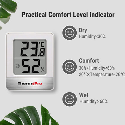 ThermoPro TP49W-3 Digital Mini Thermo-Hygrometer Thermometer Indoor Room Thermometer 3 Temperature and Humidity Meter with Smiley Indicator