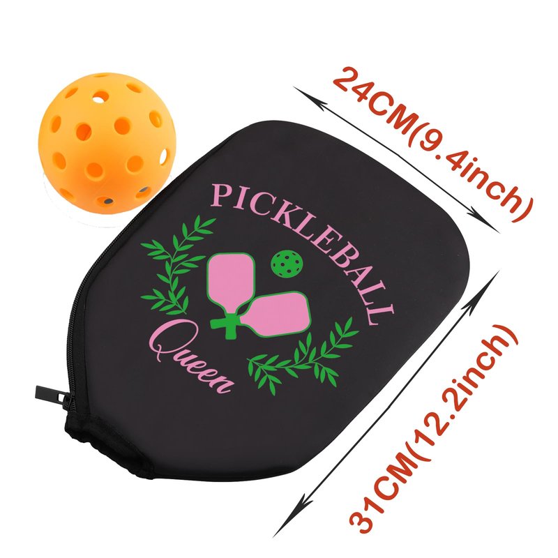 PWHAOO 2PC Pickleball Queen/Pickleball Social Club Pickleball Paddle Covers Funny Pickleball Paddle Pouch Gift (Pickleball Queen Paddle)