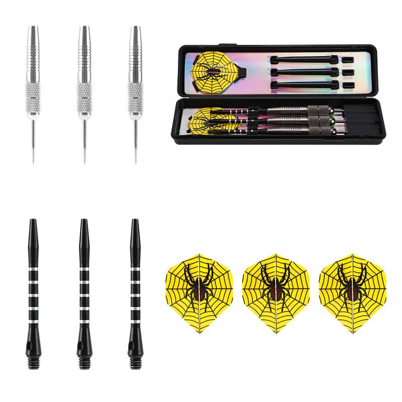 Accmor Steel Tip Darts Set, 26G Professional Darts, Metal Tip Darts with Aluminum Shafts, Copper Tungsten Barrels, Steel Tip Darts with Case,Black