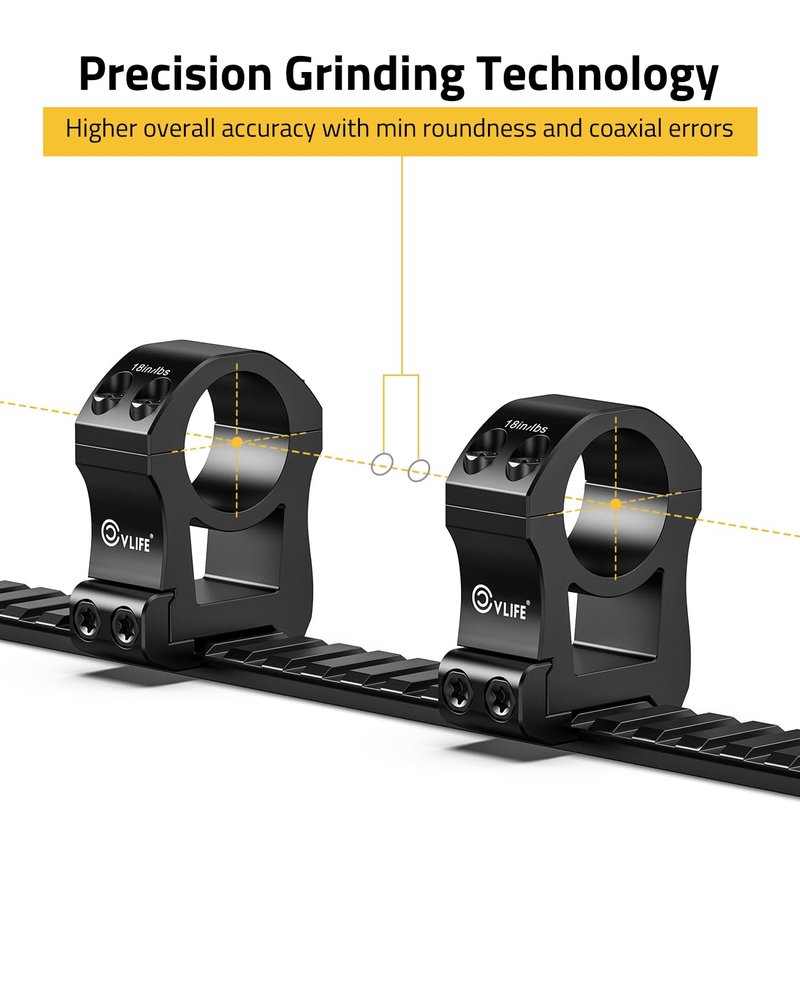 CVLIFE 1 inch Scope Rings Extra High Profile Precision Mount - Compatible with Picatinny Rails - 20mm See Through Rifle Scope Mount - 2 Pieces