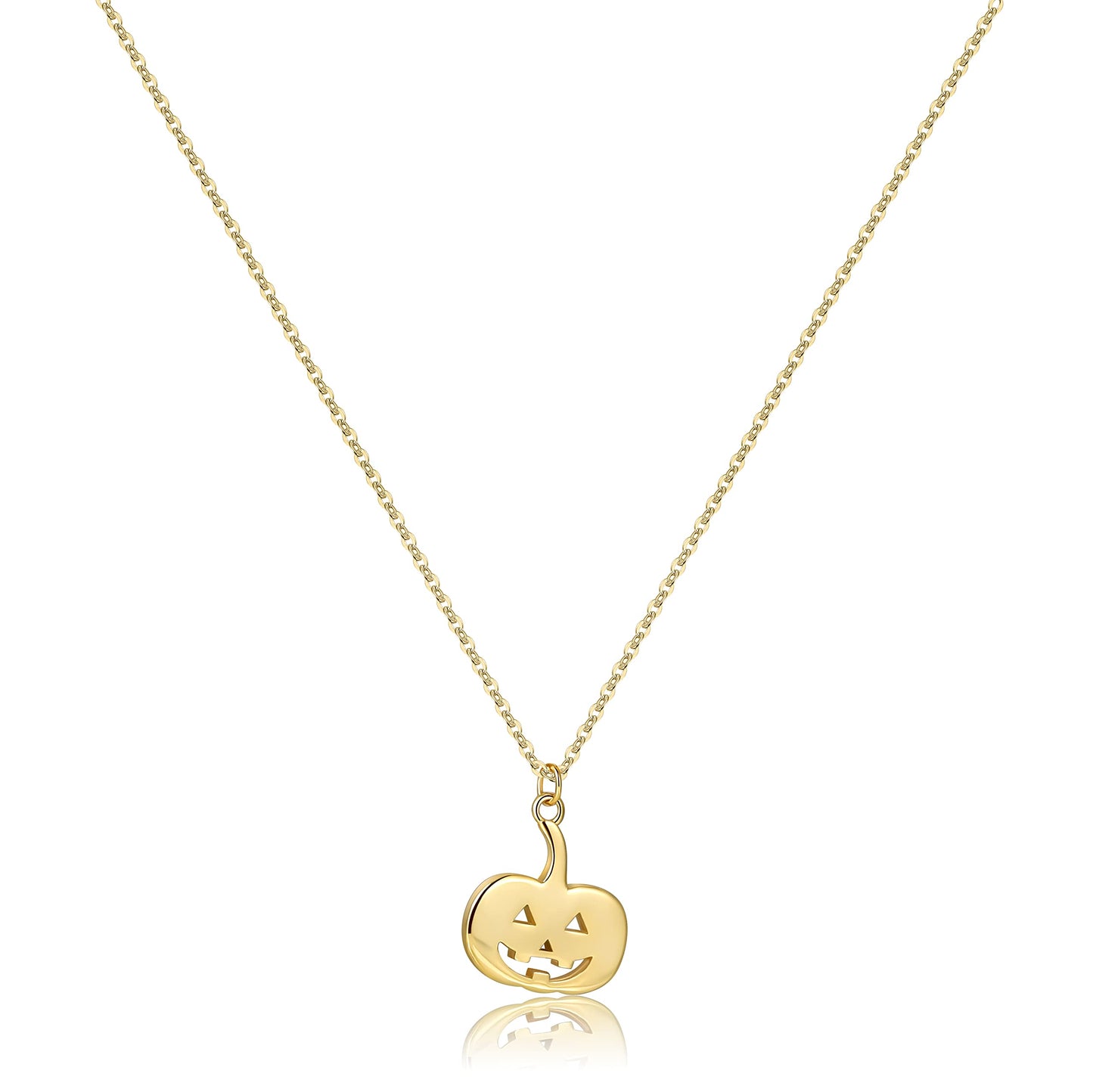 Pencros Dainty Pumpkin Necklace,18K Gold Plated Pumpkin Delicate Chain Minimalist Simple Halloween Jewelry Friend's Gift