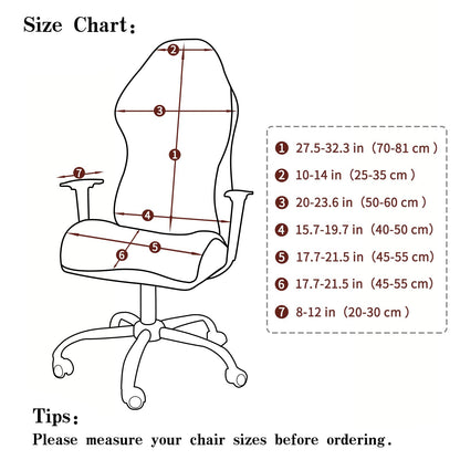 FORCHEER Gaming Chair Cover Set Black for Adults Video Game Chair Water Repellent Jacquard Racing Computer Chair Slipcover with 2 Pieces Armrest Covers